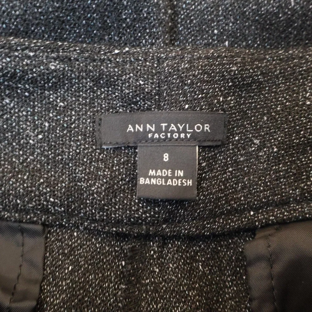 Ann Taylor Dress Pants Womens 8 Gray‎ Heathered Pockets Mid Rise Business Career